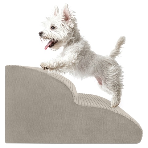 Schody Dla Psa DOGGURU HOP 2 stopnie - 50x30x30 cm - Stripes Beż