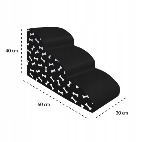 Schody Dla Psa Łagodne DOGGURU 3 stopnie - 60x30x40 cm Kostki