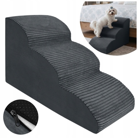 Schody Dla Psa Łagodne DOGGURU 3 stopnie - 60x30x40 cm