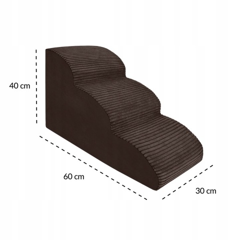 Schody Dla Psa Łagodne DOGGURU 3 stopnie - 60x30x40 cm
