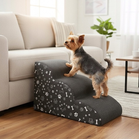 Schody Dla Psa Łagodne DOGGURU 3 stopnie - 60x30x40 cm Łapki Kostki