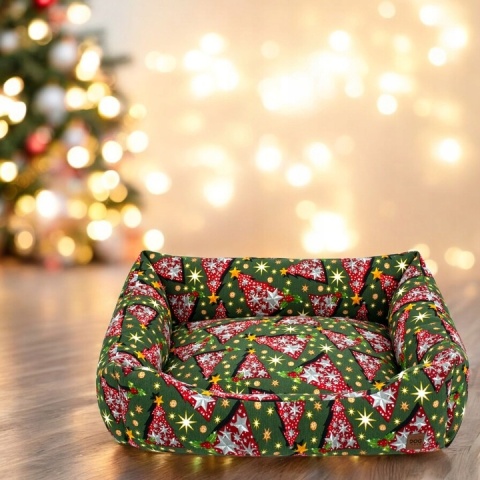 Świąteczne Legowisko Dla Psa Kota 70x60 cm Choinki