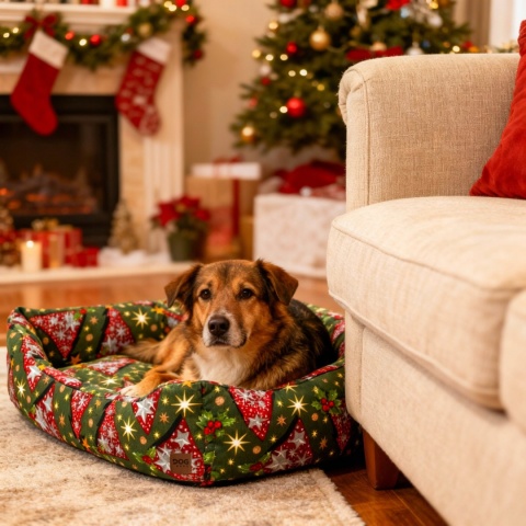 Świąteczne Legowisko Dla Psa Kota 70x60 cm Choinki