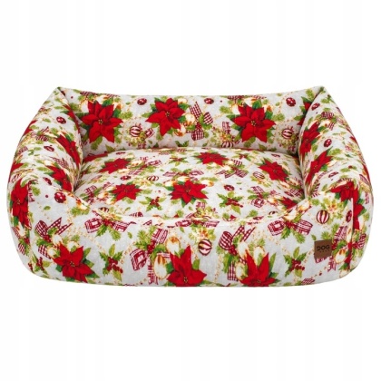 Świąteczne Legowisko Dla Psa Kota 70x60 cm Kokardki Bombki