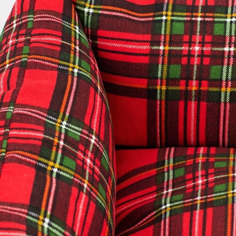 Zestaw Świąteczne Legowisko Dla Psa Kota 70x60 cm Krata + Kokarda Ręcznie Szyta 50x90