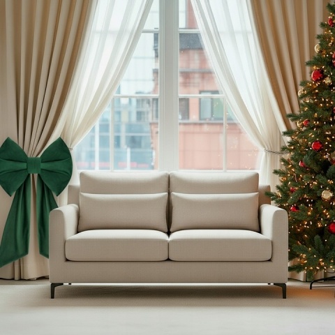 Zestaw Świąteczne Legowisko z Poduszkami Dla Psa Kota 70x60 cm Zieleń + Kokarda Ręcznie Szyta 50x90