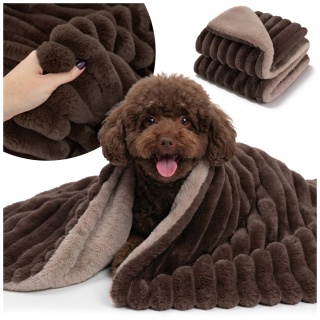 Koc Dwustronny Dla Psa/Kota miękki DOGGURU Pasy 100x80cm