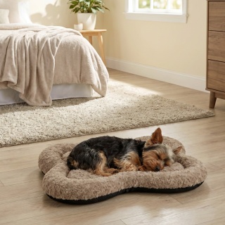 Legowisko Dla Psa 80x50 cm PLUSHY BED Beżowe