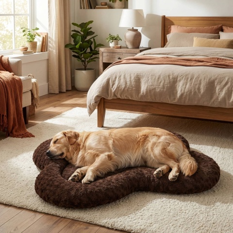 Legowisko Dla Psa 100x70 cm PLUSHY BED Brązowe