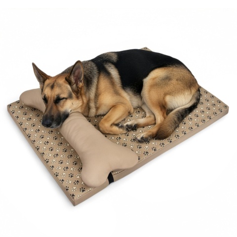 Wodoodporna Mata Legowisko Dla Psa Kota 100x70 cm + Podusyka Kođ beż łapki