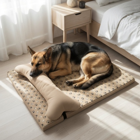 Wodoodporna Mata Legowisko Dla Psa Kota 100x70 cm + Podusyka Kođ beż łapki