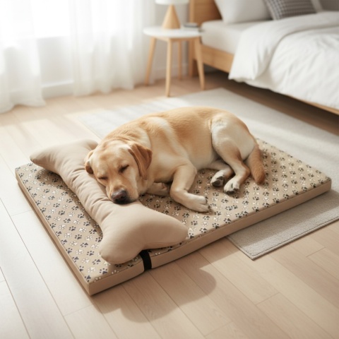 Wodoodporna Mata Legowisko Dla Psa Kota 100x70 cm + Podusyka Kođ beż łapki