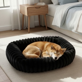 Legowisko dla kota i psa miękkie DOGGURU Tola - 80x70 cm Czarny
