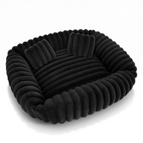 Legowisko dla kota i psa miękkie DOGGURU Tola - 80x70 cm Czarny