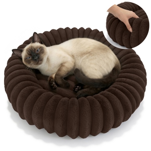 Legowisko dla kota i psa okrągłe miękkie DOGGURU Royal Lounge - 60 cm Brąz