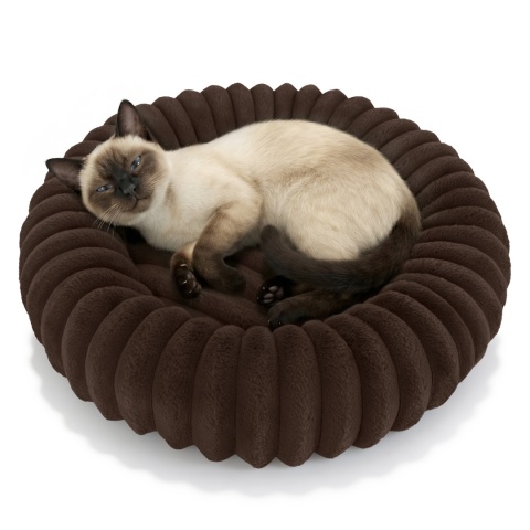 Legowisko dla kota i psa okrągłe miękkie DOGGURU Royal Lounge - 60 cm Brąz