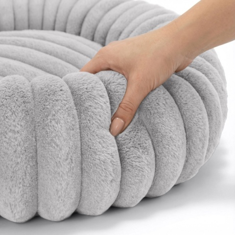 Legowisko dla kota i psa okrągłe miękkie DOGGURU Royal Lounge - 60 cm Jasny Szary