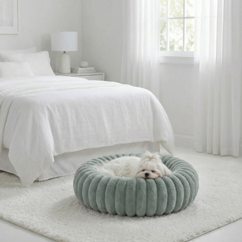 Legowisko dla kota i psa okrągłe miękkie DOGGURU Royal Lounge - 60 cm Szałwia