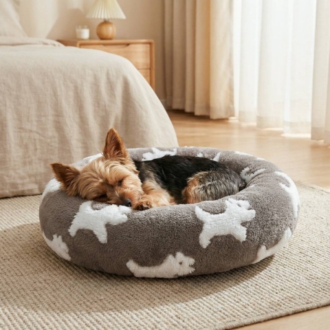 Legowisko dla kota i psa okrągłe miękkie DOGGURU Nala - 55 cm Pieski