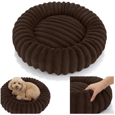 Legowisko dla kota i psa okrągłe miękkie DOGGURU Royal Lounge - 90 cm Brąz