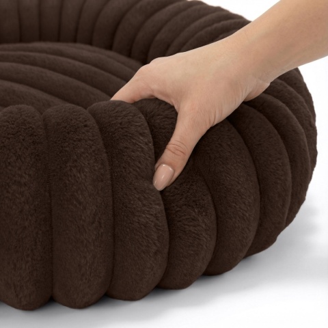 Legowisko dla kota i psa okrągłe miękkie DOGGURU Royal Lounge - 90 cm Brąz