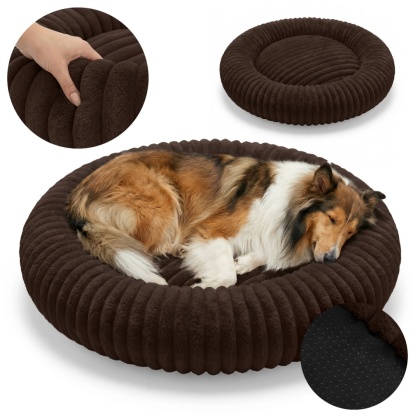 Legowisko dla kota i psa okrągłe miękkie DOGGURU Royal Lounge - 90 cm Brąz