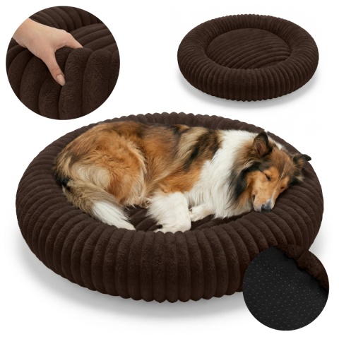 Legowisko dla kota i psa okrągłe miękkie DOGGURU Royal Lounge - 90 cm Brąz