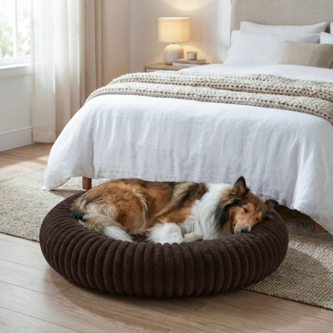 Legowisko dla kota i psa okrągłe miękkie DOGGURU Royal Lounge - 90 cm Brąz