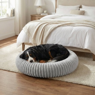 Legowisko dla kota i psa okrągłe miękkie DOGGURU Royal Lounge - 90 cm Jasny Szary