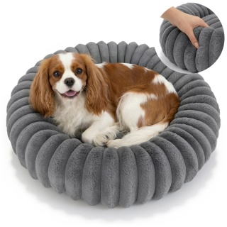 Legowisko dla kota i psa okrągłe miękkie DOGGURU Kira - 60 cm Szary