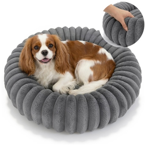 Legowisko dla kota i psa okrągłe miękkie DOGGURU Kira - 60 cm Szary