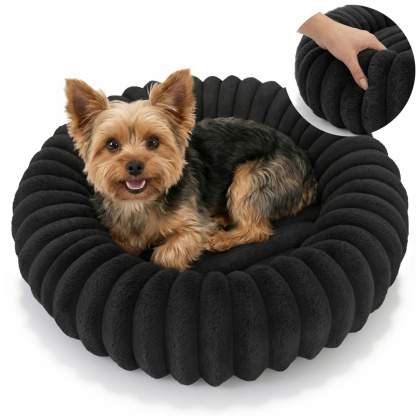 Legowisko dla kota i psa okrągłe miękkie DOGGURU Kira - 60 cm Czarny