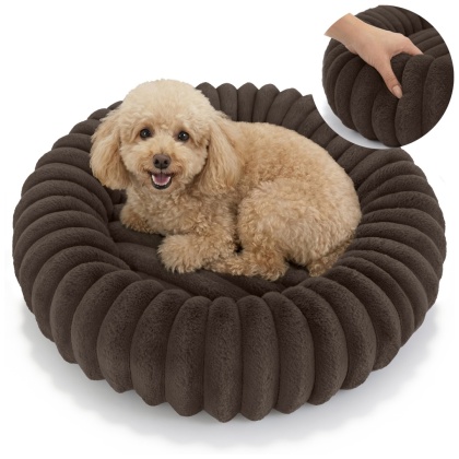 Legowisko dla kota i psa okrągłe miękkie DOGGURU Kira - 60 cm Brąz