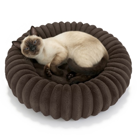 Legowisko dla kota i psa okrągłe miękkie DOGGURU Kira - 60 cm Brąz