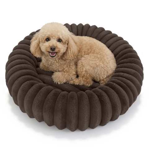 Legowisko dla kota i psa okrągłe miękkie DOGGURU Kira - 60 cm Brąz