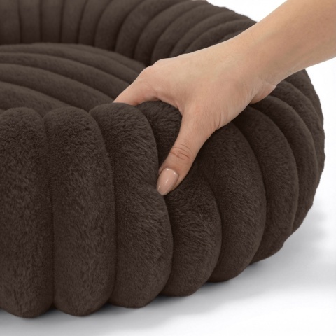 Legowisko dla kota i psa okrągłe miękkie DOGGURU Kira - 60 cm Brąz