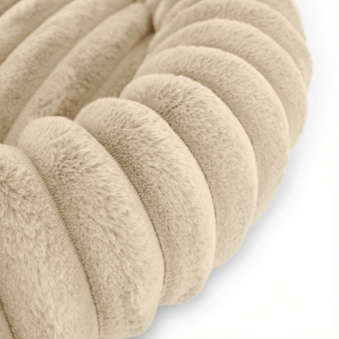 Legowisko dla kota i psa okrągłe miękkie DOGGURU Kira - 60 cm Beż