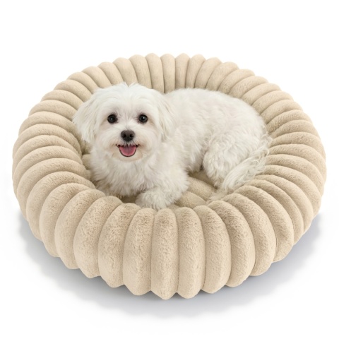 Legowisko dla kota i psa okrągłe miękkie DOGGURU Kira - 60 cm Beż