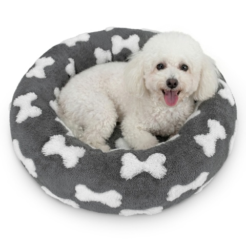 Legowisko dla kota i psa okrągłe miękkie DOGGURU Nala - 55 cm Kostki