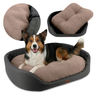 Legowisko dla psa wodoodporne Oxford DOGGURU 65X55 cm beż grafit