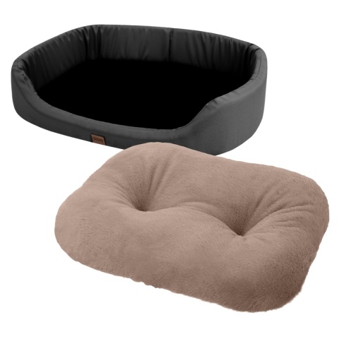 Legowisko dla psa wodoodporne Oxford DOGGURU 65X55 cm beż grafit