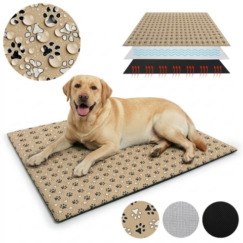 Mata Termoizolacyjna Dla Psa 100x70cm Legowisko Na Lato Astro Beżowe