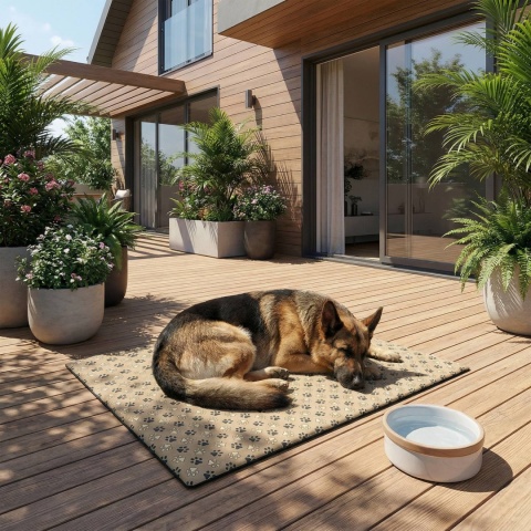Mata Termoizolacyjna Dla Psa 100x70cm Legowisko Na Lato Astro Beżowe