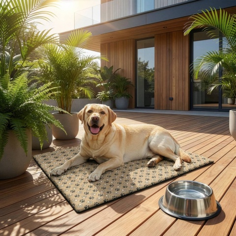 Mata Termoizolacyjna Dla Psa 100x70cm Legowisko Na Lato Astro Beżowe