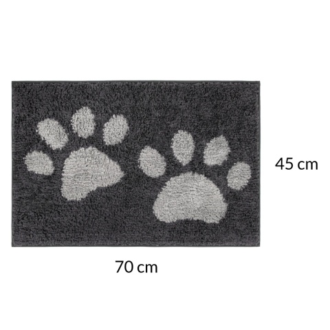 Mata dla psa i kota Soft shaggy Paw DOGGURU 45x70 cm Grafit