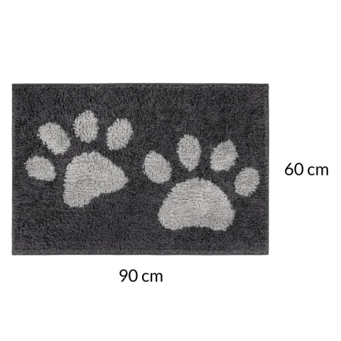Mata dla psa i kota Soft shaggy Paw DOGGURU 60x90 cm Grafit