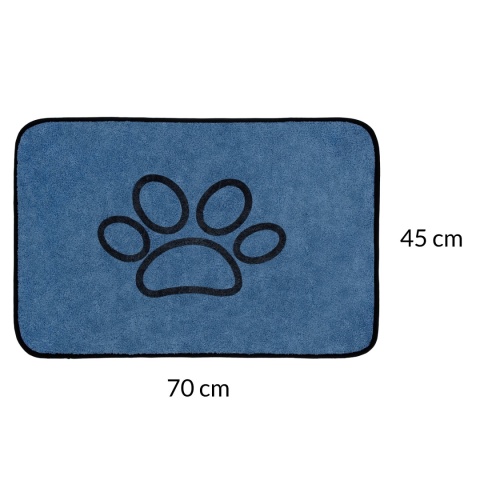 Mata dla psa kota miękkie DOGGURU Soft Shaggy Paw 45x70 cm niebieski