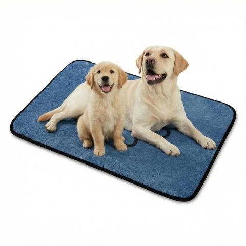 Mata dla psa kota miękkie DOGGURU Soft Shaggy Paw 60x90 cm niebieski