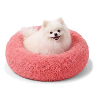 Okrągłe Włochate Legowisko Chmurka 40 cm Dla Psa i Kota - Różowy
