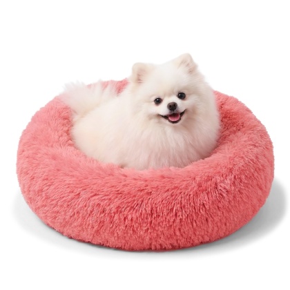 Okrągłe Włochate Legowisko Chmurka 40 cm Dla Psa i Kota - Różowy